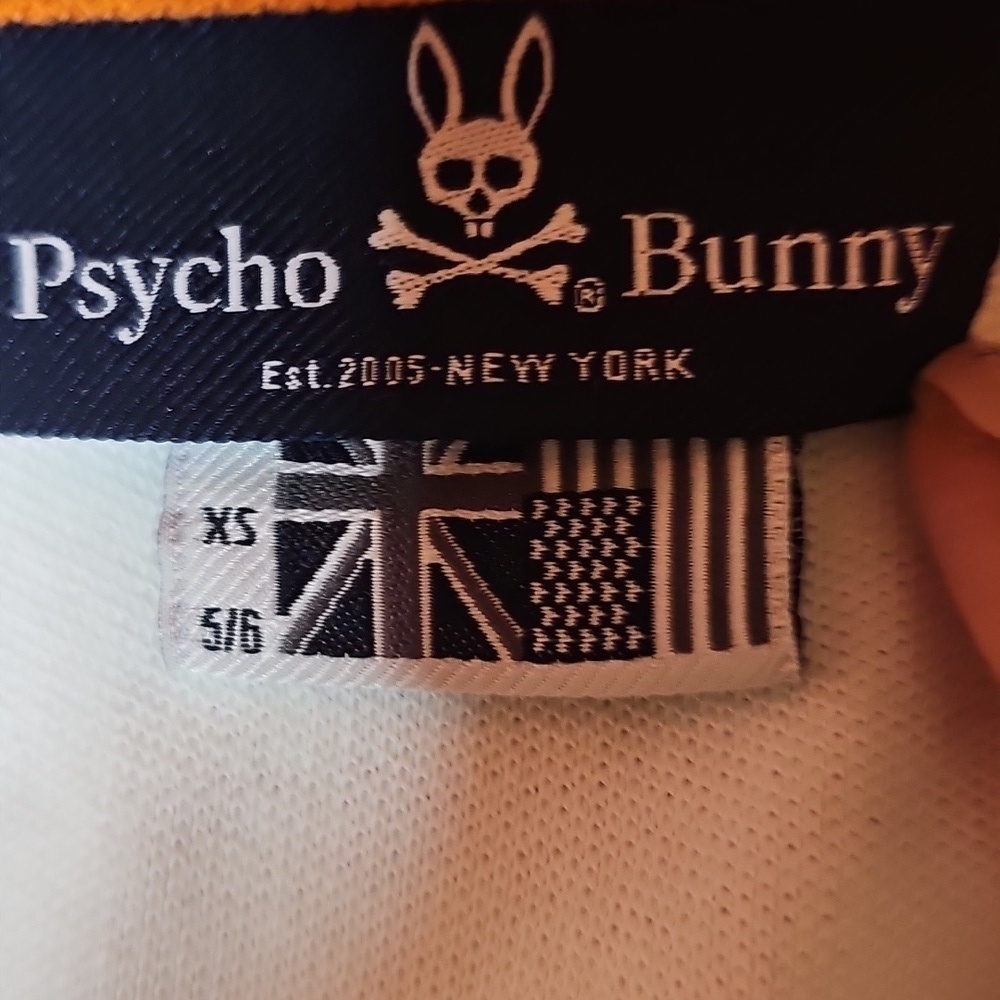 Psycho Bunny White and Orange Kids Polo Shirt - Picture 2 of 6